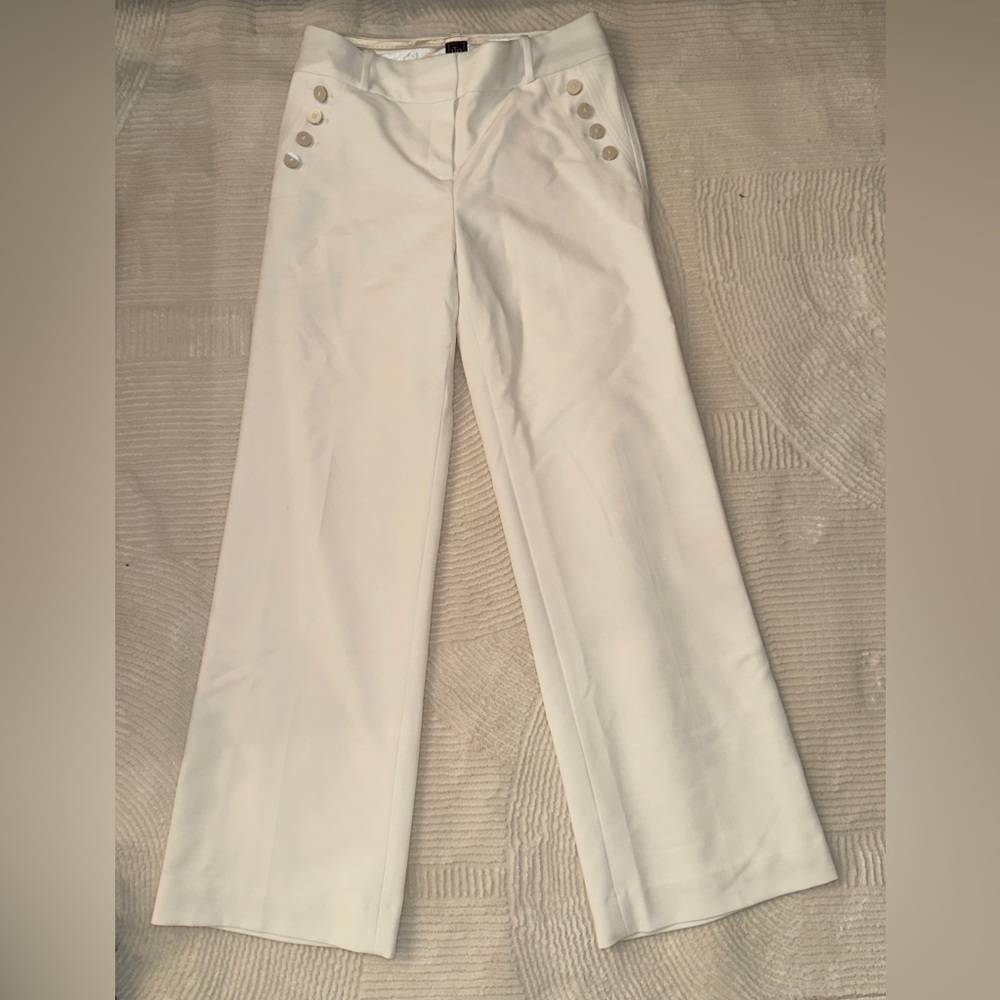 Elegant White/cream high rise Wide Leg Pants size 6